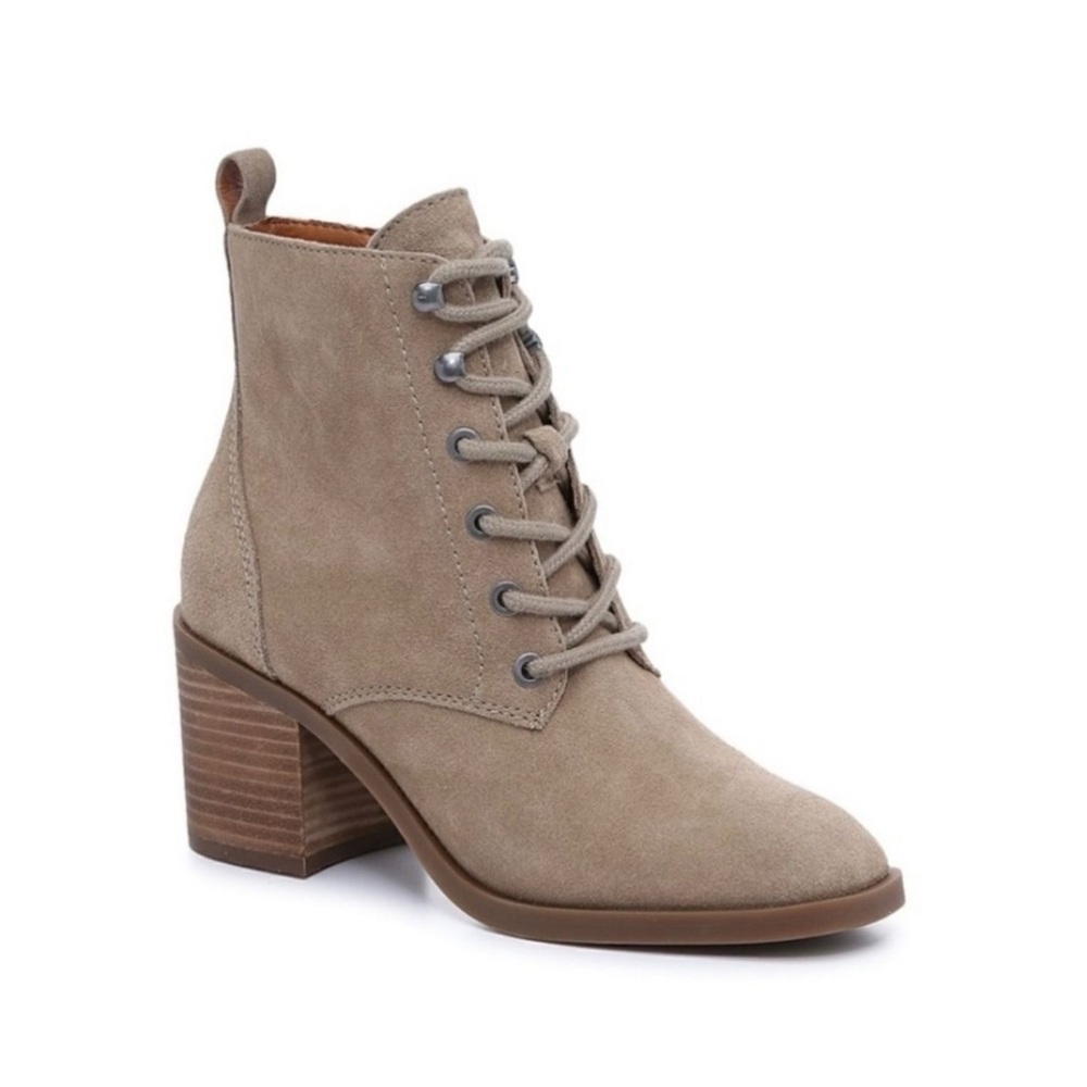 Lucky Brand Wadil suede leather ankle boots 10 tan